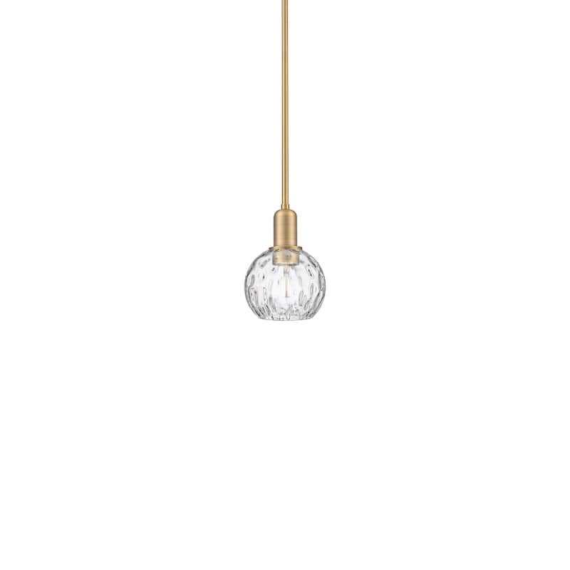 Innovations Lighting 716-1S-9-6 Athens Water Glass Pendant Athens - Brushed Brass / Clear Water Glass