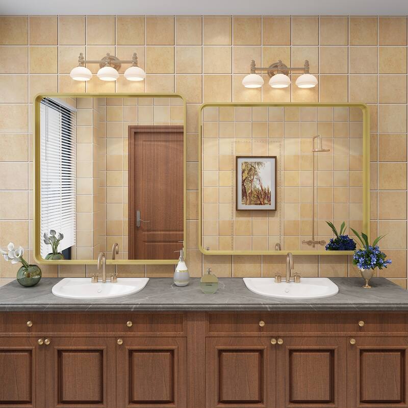 Aluminum alloy Framed Tempered Glass Wall Bathroom Vanity Mirror