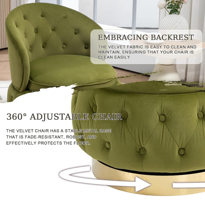 360 Degree Swivel Cuddle Barrel Accent Storage Chairs, Round Armchairs with Wide Upholstered