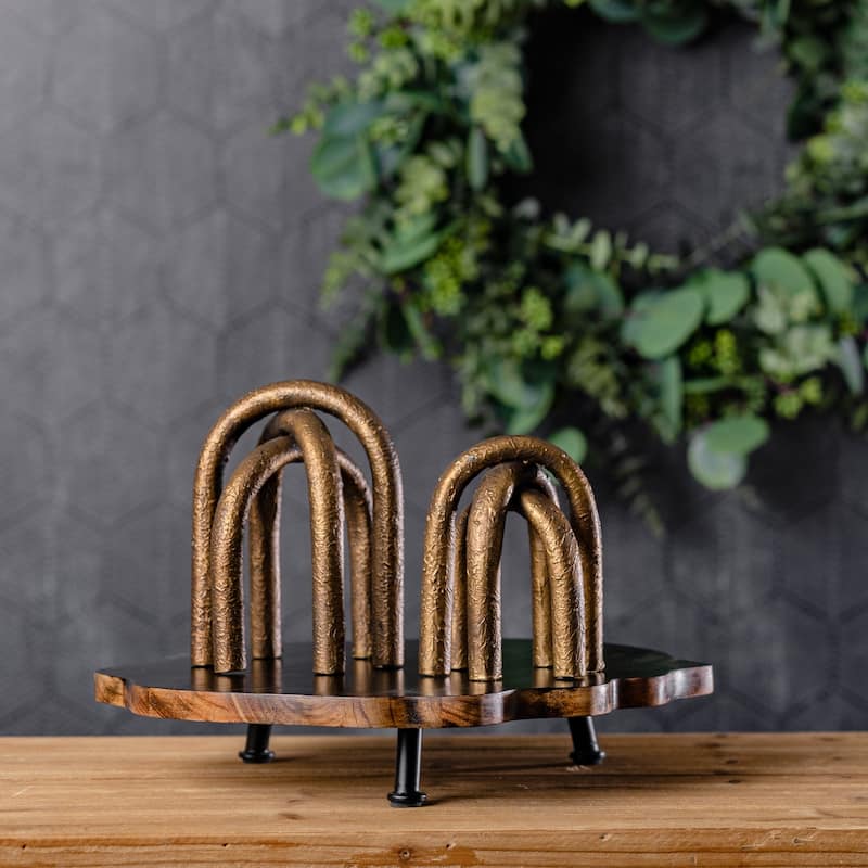 Modern Metal Arches Sculpture (Set of 2)