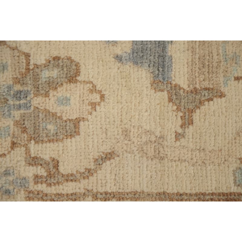 Hand Knotted Oriental 100% Wool Carpet Transitional All-Over Greys & Charcoal Oushak Area Rug - 9' 4'' X 7' 10''