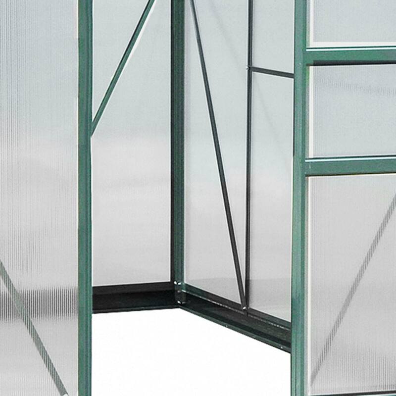 Outsunny Polycarbonate Walk-in Garden Greenhouse - Clear