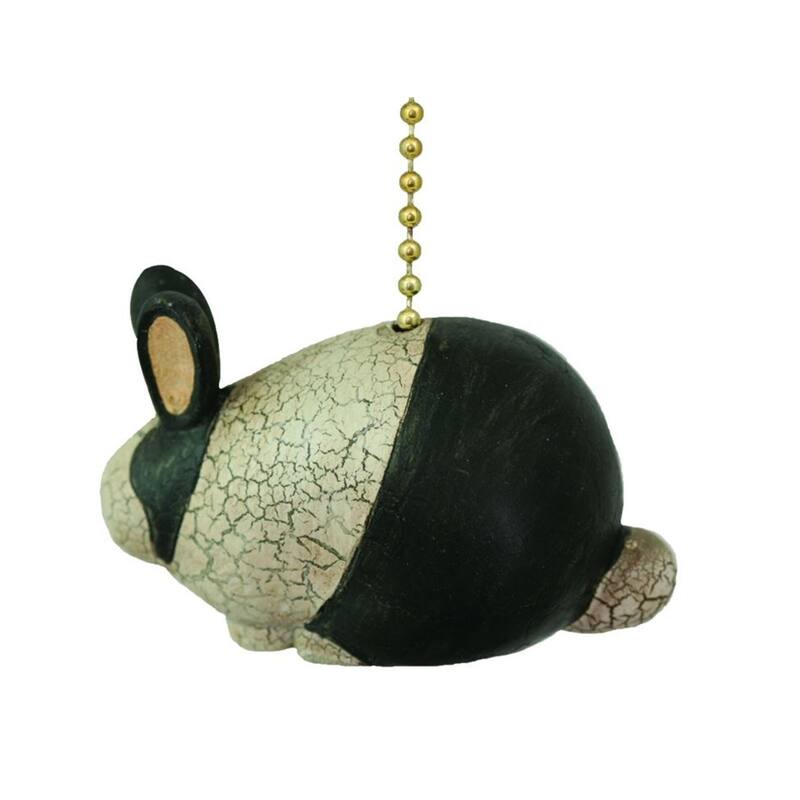 Primitive Folk Bunny Ceiling Fan Light Dimensional Pull Resin