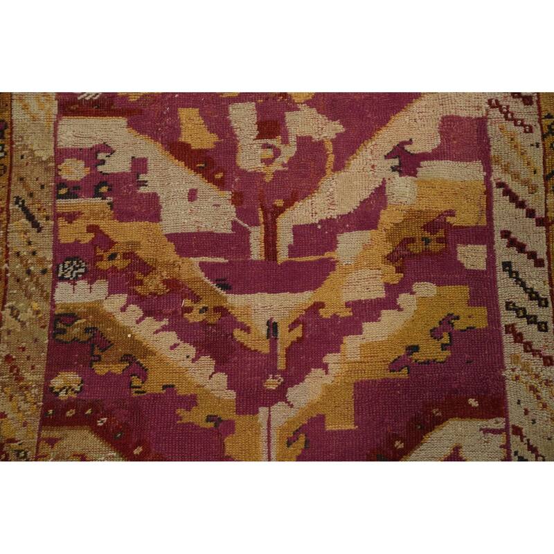 Antique Vegetable Dye Handmade Oushak Turkish Rug 3x4 - 4' 4'' X 3' 3''