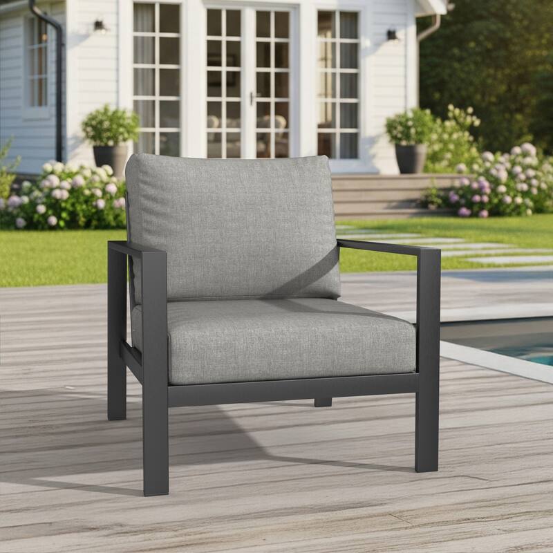 Sunbrella Outdoor Deep Seating Cushion - Seat 25 x 25.5 x 5 Back 25 x 17 x 5 - Canvas Granite
