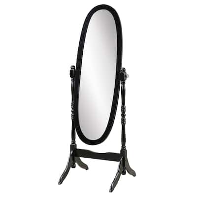 Traditional Oval Wood Frame Floor Mirror