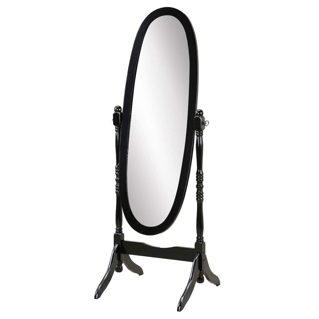 Traditional Oval Wood Frame Floor Mirror