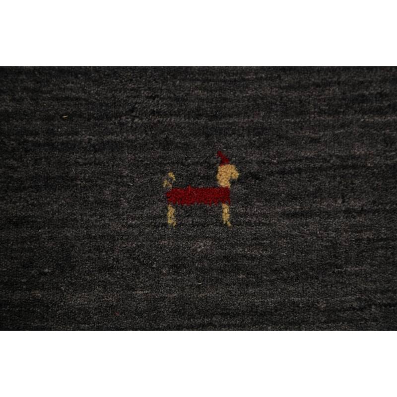 Gabbeh Oriental Area Rug Hand-Knotted Wool Carpet - 8'4"x 9'10"