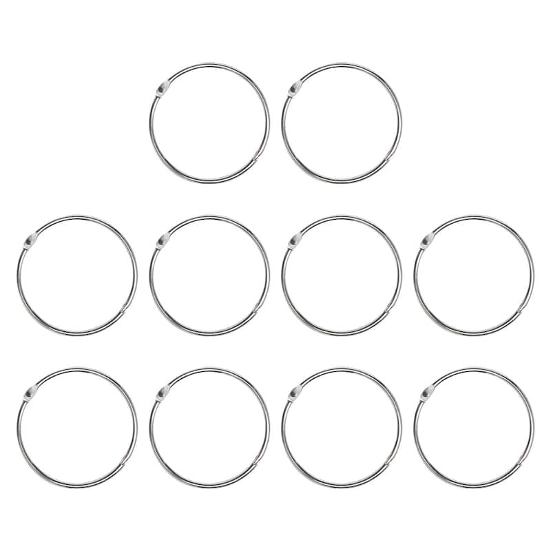 3" Curtain Rings 10pcs Metal Circular for Shower Curtain - Silver Tone - 3 Inch