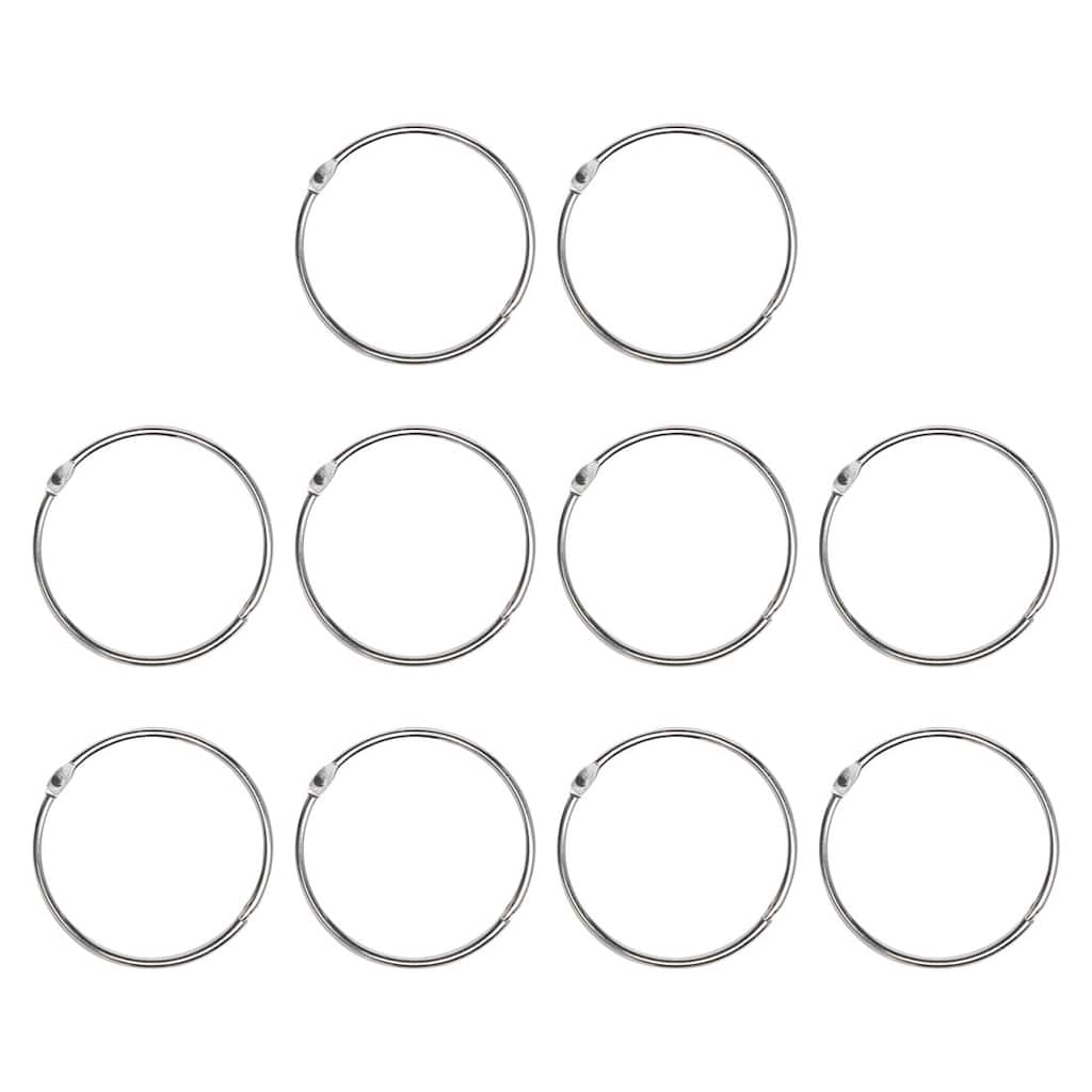 3" Curtain Rings 10pcs Metal Circular for Shower Curtain - Silver Tone - 3 Inch