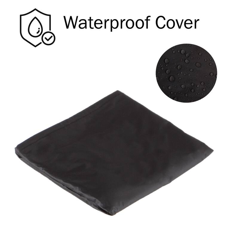 Pure Garden Bronze 32-inch Square Fire Pit with Marble Tile Edge - 32 x 32 x 18