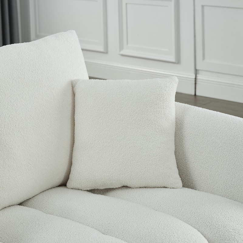 82 Inch Premium Teddy Fabric Sofa Oversized Upholstered Chair