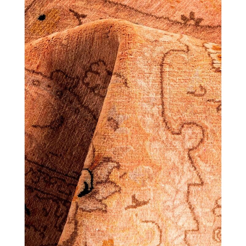 Overton Hand Knotted Wool Vintage Inspired Modern Contemporary Overdyed Pink Area Rug - 3' 1" x 5' 0"