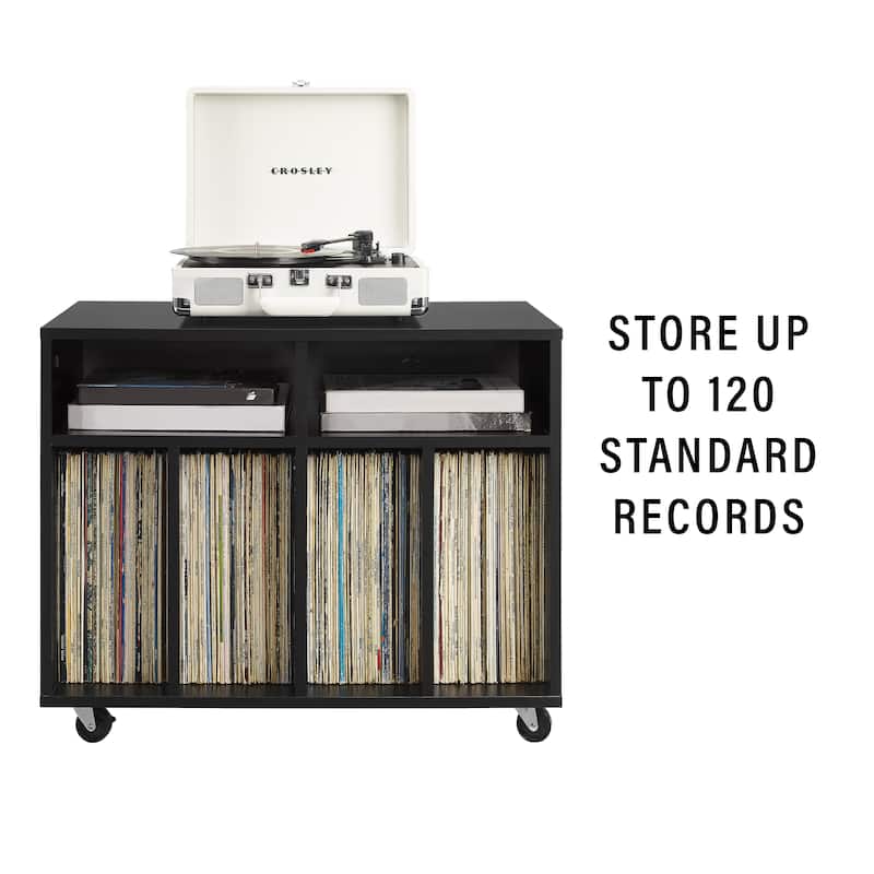 Crosley Carlo Rolling Record Storage Console