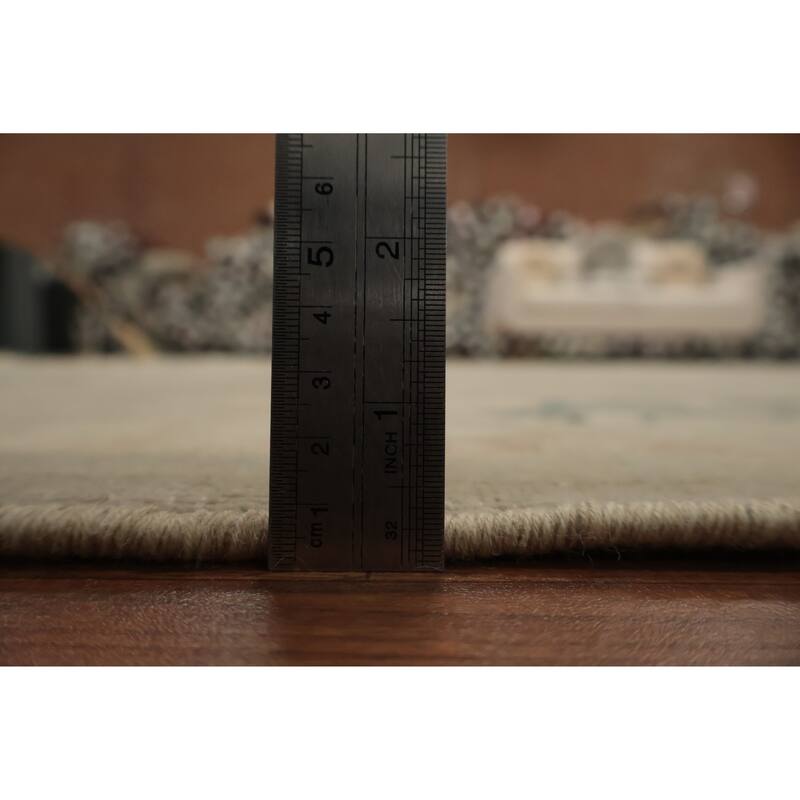 Hand Knotted Oriental 100% Wool Carpet Traditional Floral Beige & Ivories Ziegler Area Rug - 9' 6'' X 7' 10''