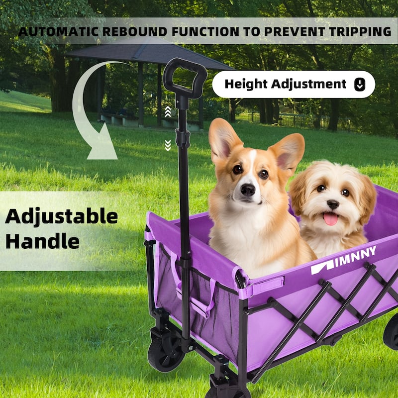 Collapsible Wagon with Wheels, Lightweight Utility Camping Wagons Carts Foldable with 3600lbs Weight Capacity, Carts