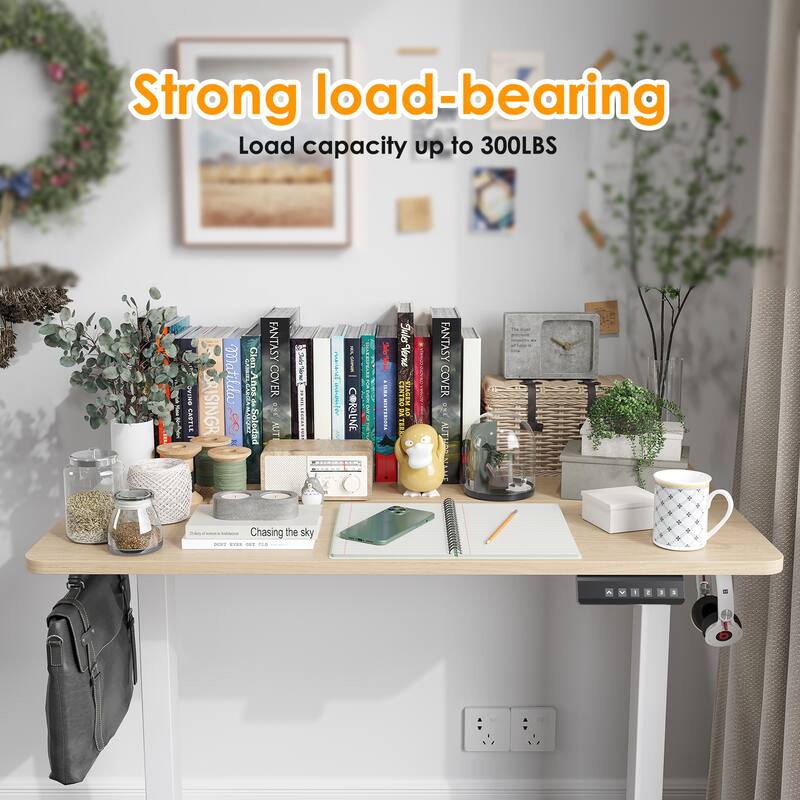 Electric Standing Desk Adjustable Height Sit Stand Home Office Desk with Splice Board
