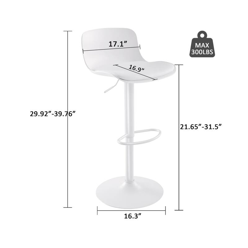 Swivel Bar Stools Set of 2, Height Adjustable Counter Stools
