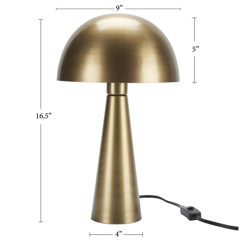 Nourison 16" Mushroom Shaped Iron Table Lamps, Set of 2