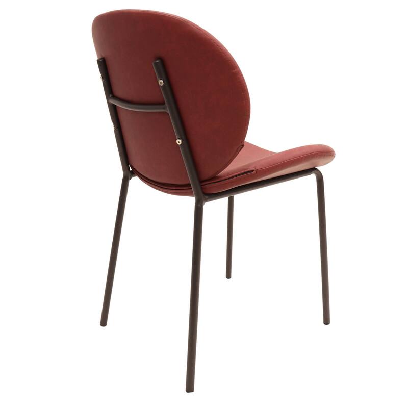 Leather Dining Side Chair with Powder-Coated Iron Legs Servos Series