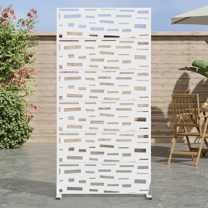 Dovelina 6ft.x 4ft. Outdoor Freestanding Metal Privacy Screen Decorative Garden Fence - 72"x35"