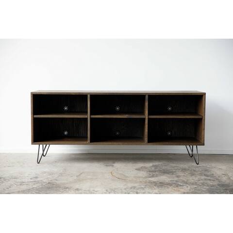 Warm Dark Finish Multi Compartment TV Stand or Media Center by Daily Boutik - 60