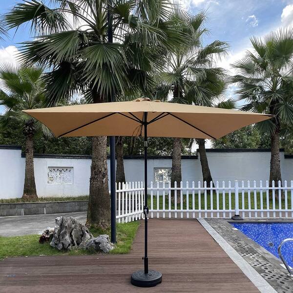 Outdoor Patio Umbrella 10 Ft x 6.5 Ft Rectangular with Crank, Durable 6  Sturdy Ribs - Bed Bath & Beyond - 37387265