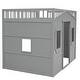 preview thumbnail 15 of 16, Full Size House Loft Bed with Ladder Wood House Bed Frame for Bedroom
