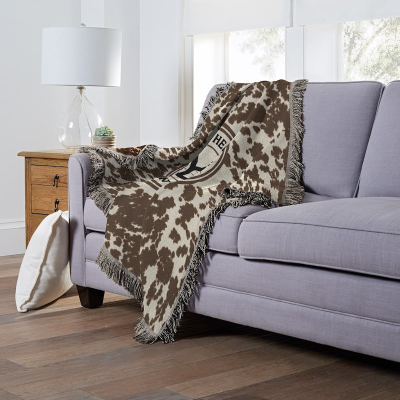 Paramount Yellowstone Cattle Brand Woven Jacquard Throw Blanket