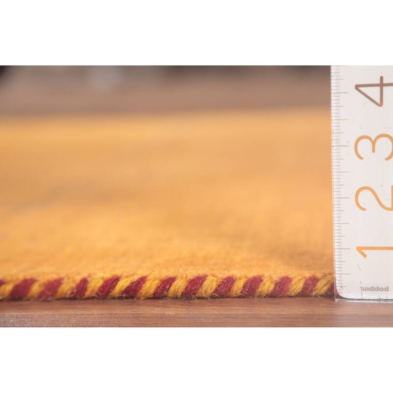 Orange Tribal Gabbeh Oriental Accent Rug Handmade Wool Carpet - 4'2"x 5'11"
