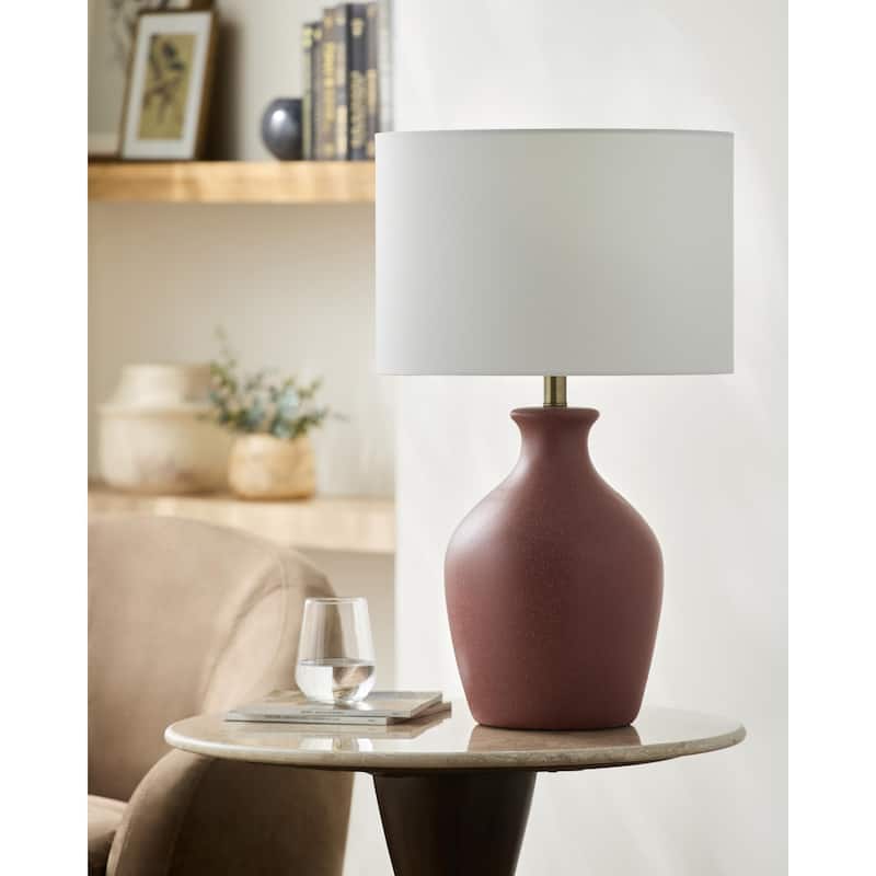 Livabliss Karole Traditional Accent Table Lamp - 25"H x 15"W x 15"D - Brick