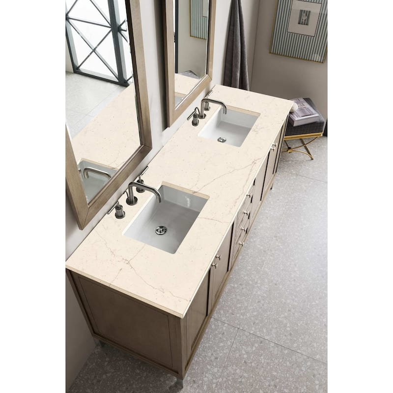 James Martin Vanities Chicago 72" Double Basin Hardwood Vanity Set