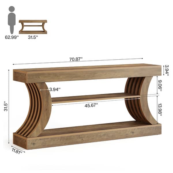 71-inch Long Farmhouse Entryway Table with Storage - Bed Bath & Beyond ...