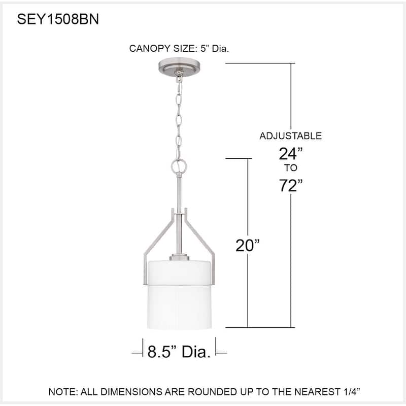 Seymour 1-Light Brushed Nickel Mini Pendant Light