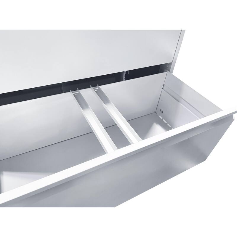 4 Drawer Lateral File Cabinet, Heavy Duty Metal Filing Cabinet, 35.4 Inch Wide Locking File Cabinet for Home Office