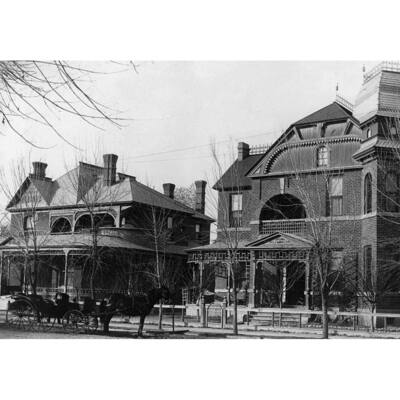 Bank Exchange Hotel Black and White Gallery Wrapped Canvas