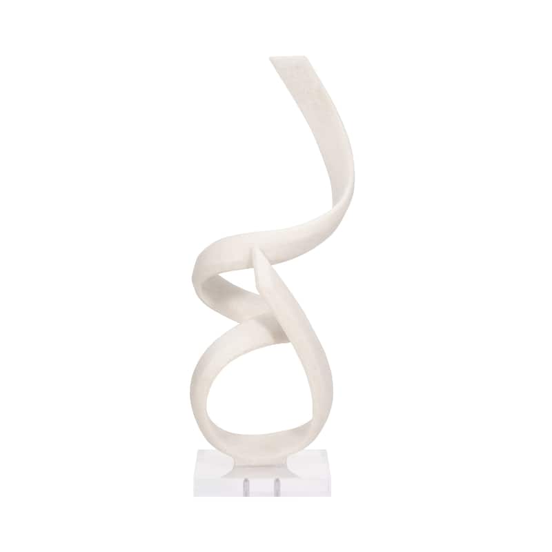 Sagebrook Home's 27" Kassani Oversized Quartz-effect Resin Statuary in White - Acrylic Decorative Object - 11" x 10" x 27"