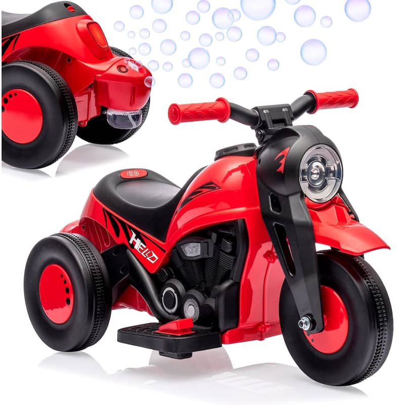 Kids Electric Motorcycle with Bubble Function - Red