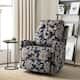 Arlette Contemporary Floral Manual Swivel Recliner with Tufted Back - Navy
