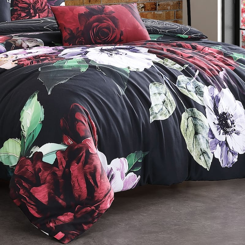 Bebejan Moody Painting 100% Cotton Sateen 5 Piece Reversible Comforter Set