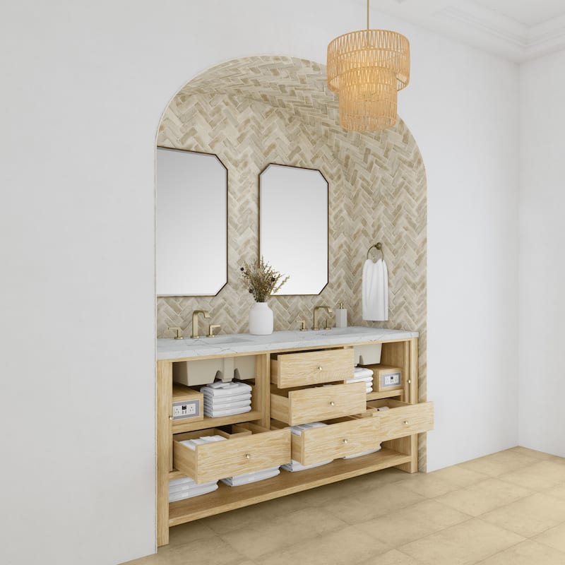 James Martin Vanities Marigot Single 72" Double Vanity, Sunwashed Oak