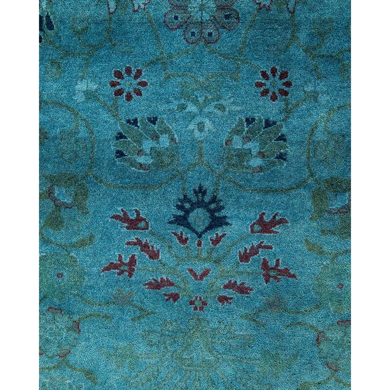 Fine Vibrance, One-of-a-Kind Hand-Knotted Area Rug - Blue, 4' 3" x 6' 3" - 4' 3" x 6' 3"