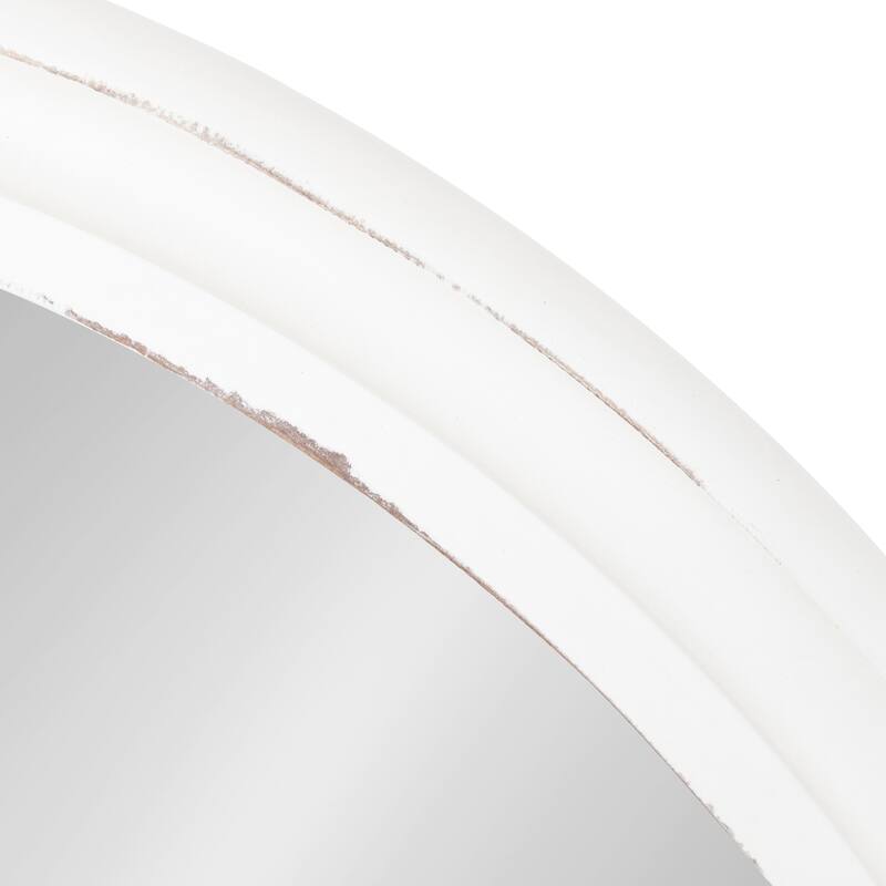 Kate and Laurel Mansell Wood Framed Wall Mirror - 28" Diameter