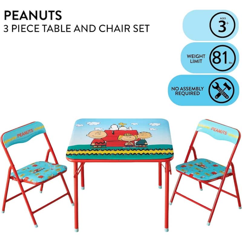 Peanuts 3 Piece Kids Activity Table and Chair Set