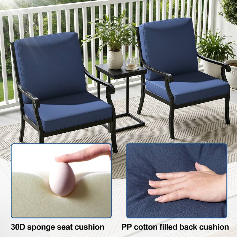 21 W in x 22 D in Outdoor Deep Seat Chair Cushion Set Dining Patio Chair Pad Set