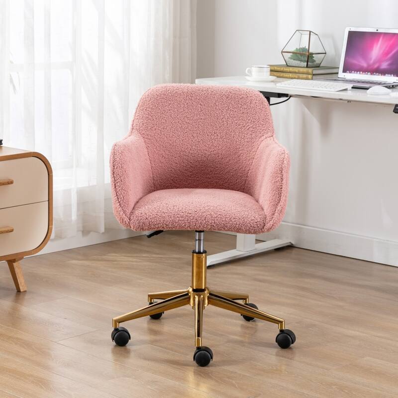 Teddy Fabric Adjustable Height Home Office Swivel Chair with Universal Wheel