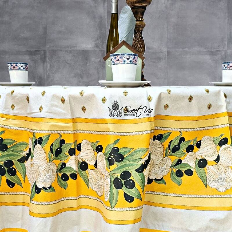 Wipeable Stain Resistant French Acrylic Coated Tablecloth Collection