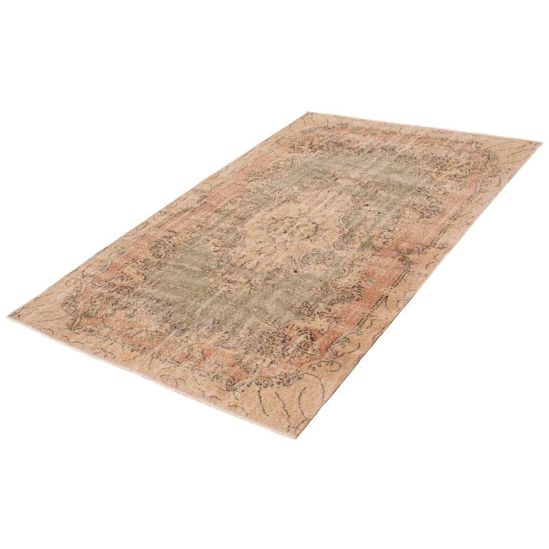 ECARPETGALLERY Hand-knotted Melis Vintage Green Wool Rug - 6'2 x 9'2