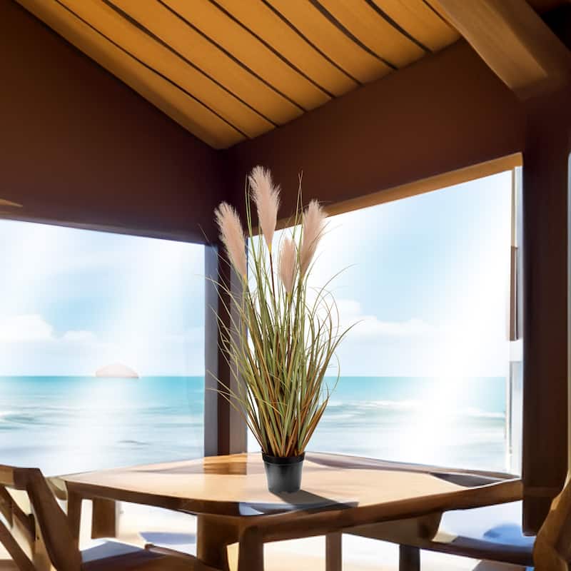 Potted Sandy Dunes Grass X 4 Plumes 36"