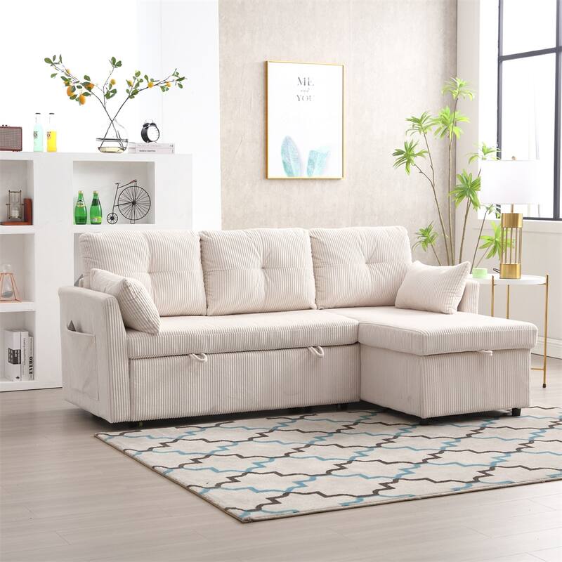 L Shaped Modular Sectional Sofa w/ Reversible Chaise and Storage Seat